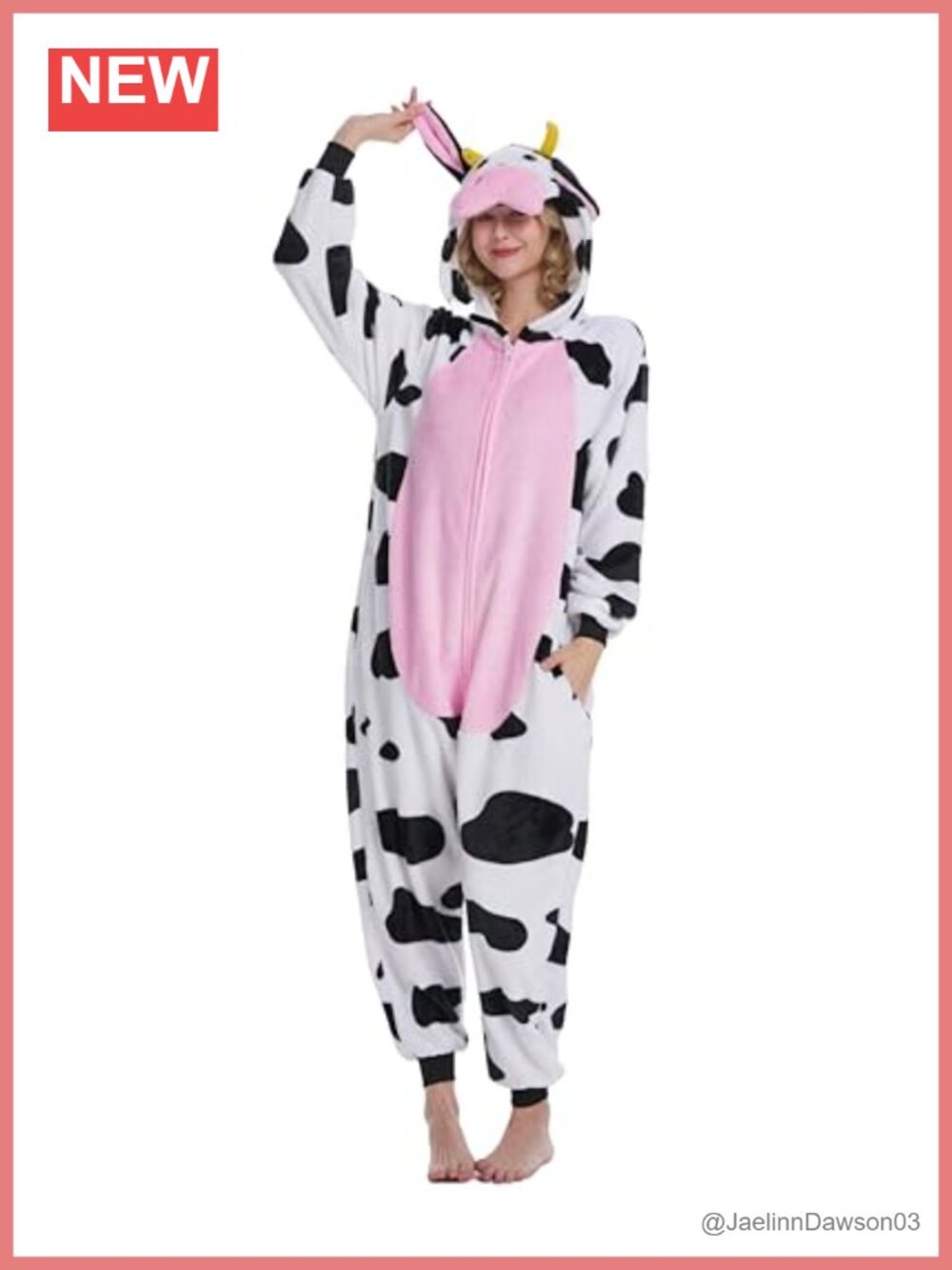 Adult Plush One-Piece Pajama Halloween Costume Zip Hooded